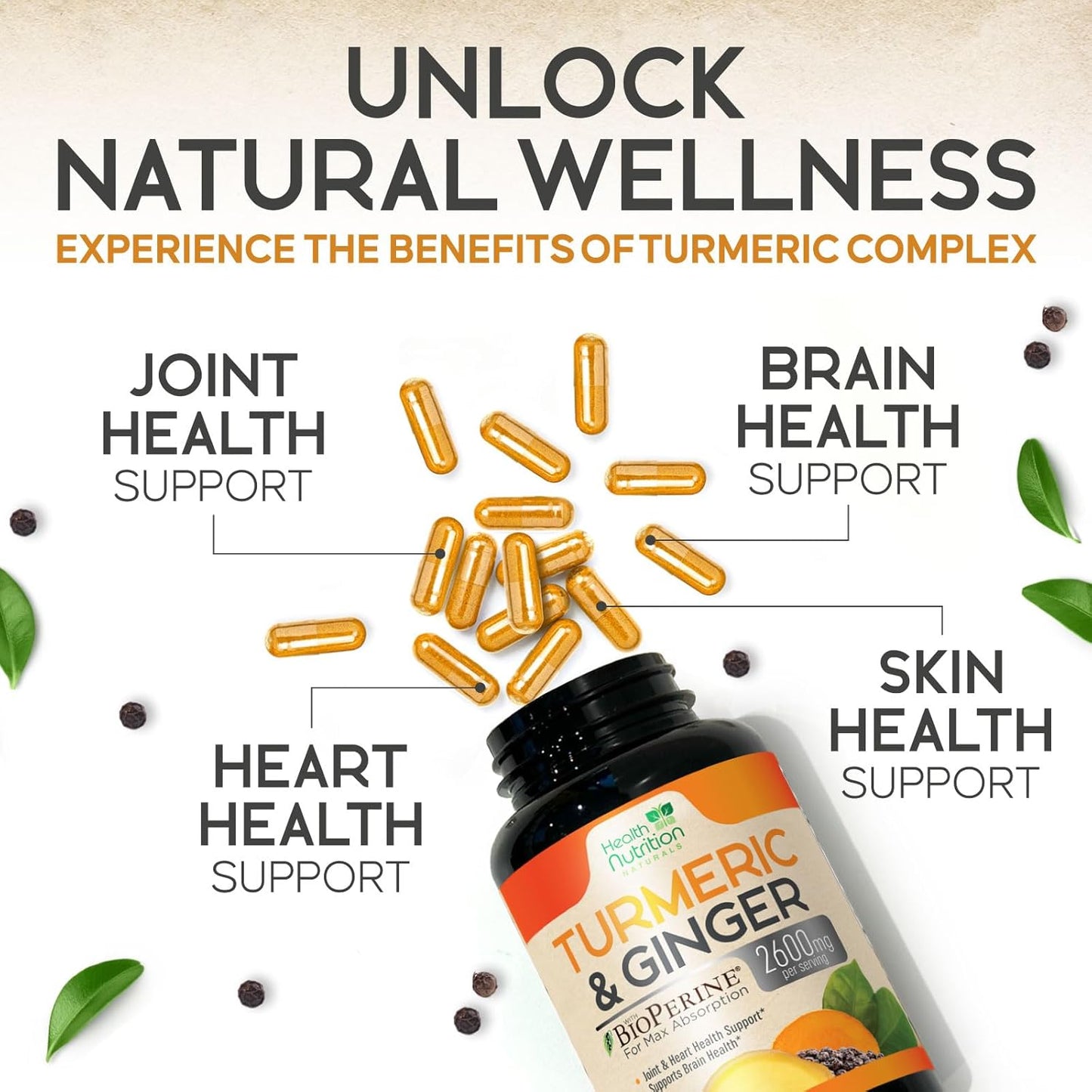 180-capsules-turmeric-curcumin-with-bioperine-ginger---2600mg-95-curcuminoids---heart-joint-support---natural-health-nutrition-supplement-7