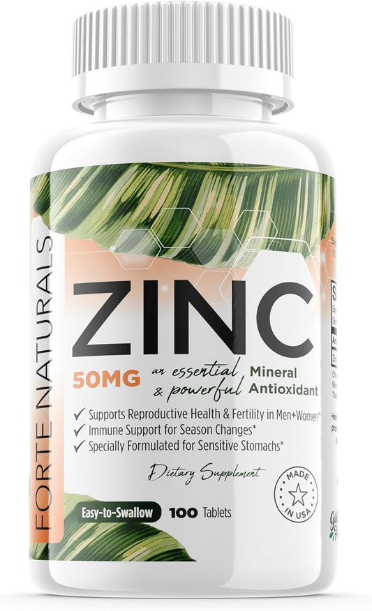 forte-naturals-50mg-zinc-supplements-100-tablets---sensitive-stomach-formula-daily-vegan-vitamins-for-adults-non-gmo-easy-to-swallow-tablets-1