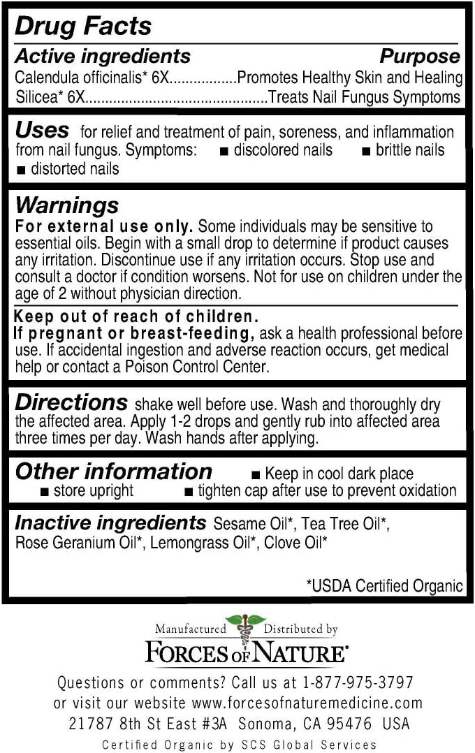 Forces of Nature Organic Nail Fungus Treatment - Non-GMO, Nontoxic Formula for Damaged, Brittle Nails - 5ml (0.17 Fl Oz) - Espot.com.au