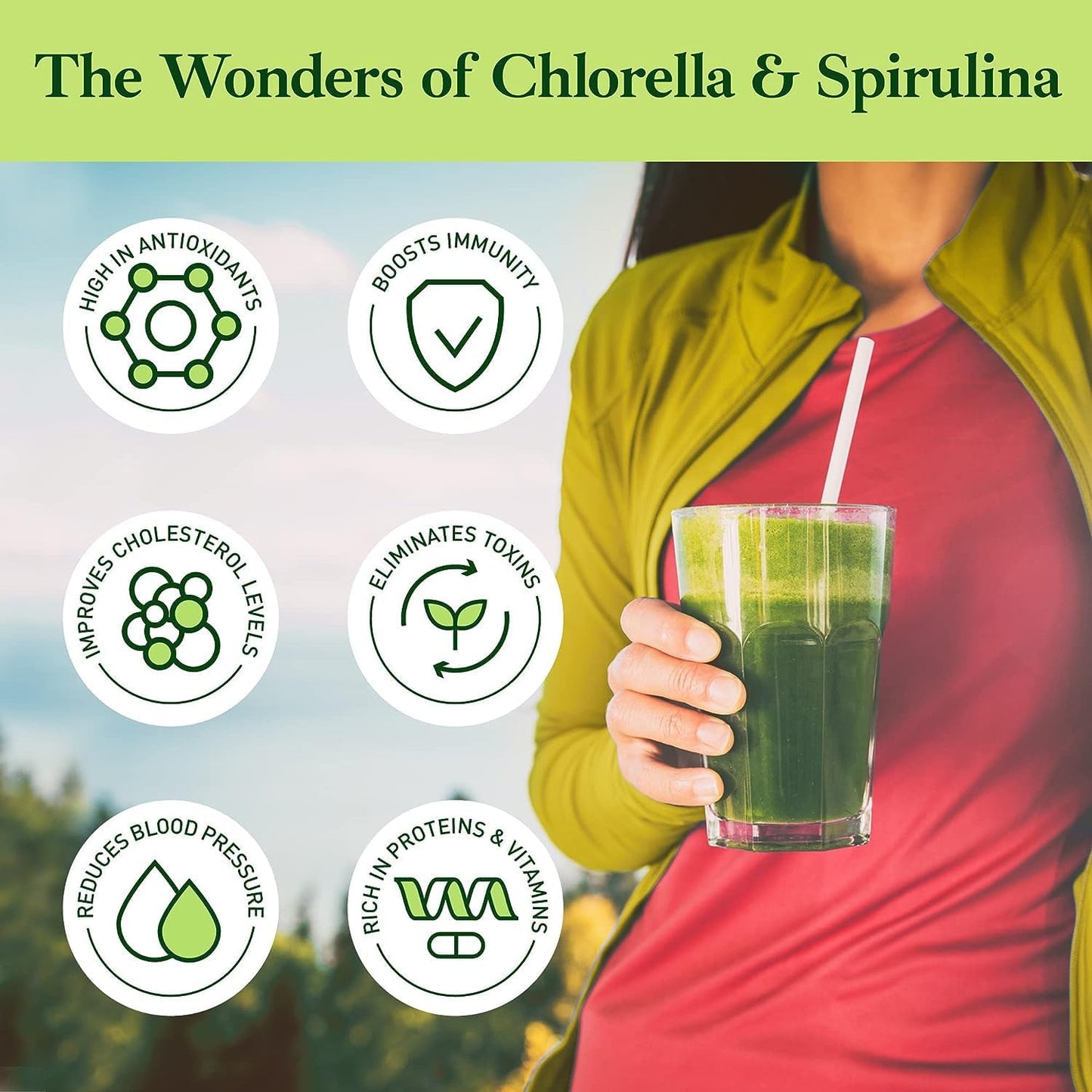 Organic Spirulina and Chlorella Powder Mix - 3 Month Supply - Vegan & Non-GMO - High-Quality Superfood Blend - Espot.com.au