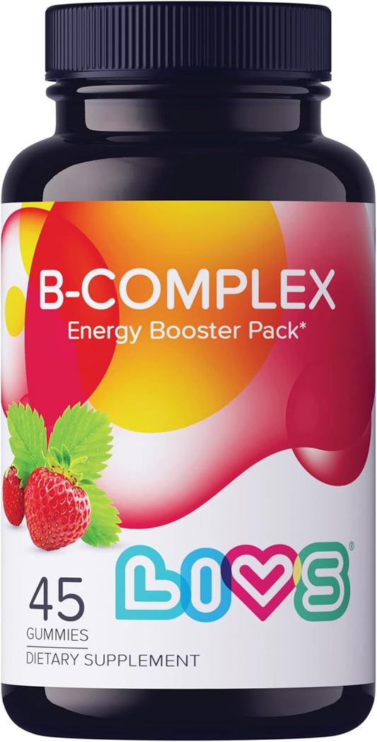 Strawberry Flavored B Complex Vitamin Gummies with B3, B6, B12, Biotin for Energy - 45 Count - Espot.com.au