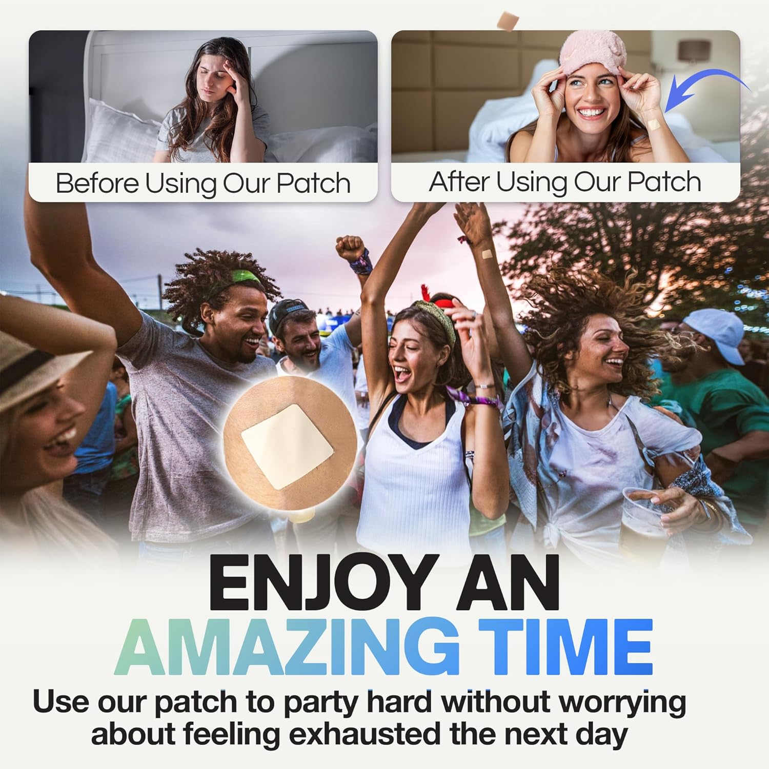78 HUFITION Party Patches for Motion Sickness, Sleep, and Hangover Relief - Ideal Bachelorette Party Favors for a Balanced Nightlife