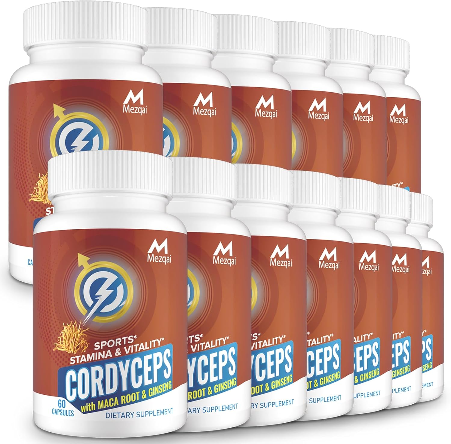 780 Mezqai Cordyceps Mushroom Capsules for Immune & Energy Support - Cordyceps Militaris, Maca Root, Ginseng, Rhodiola - Endurance & Athletic Performance Supplement