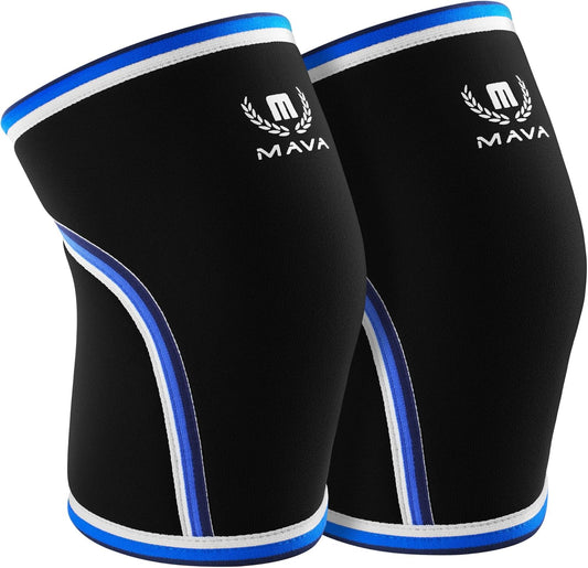 7mm Neoprene Knee Sleeves for Weightlifting, Cross Training, Squats - Men & Women - Mava Sports
