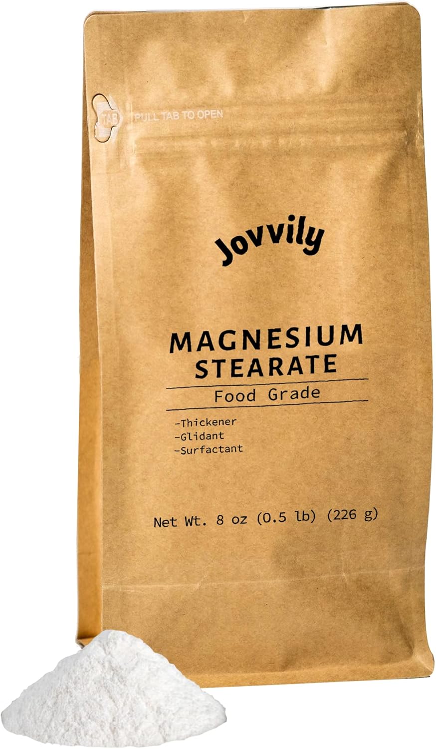 8 oz Jovvily Magnesium Stearate: Low Toxicity Glidant & Surfactant