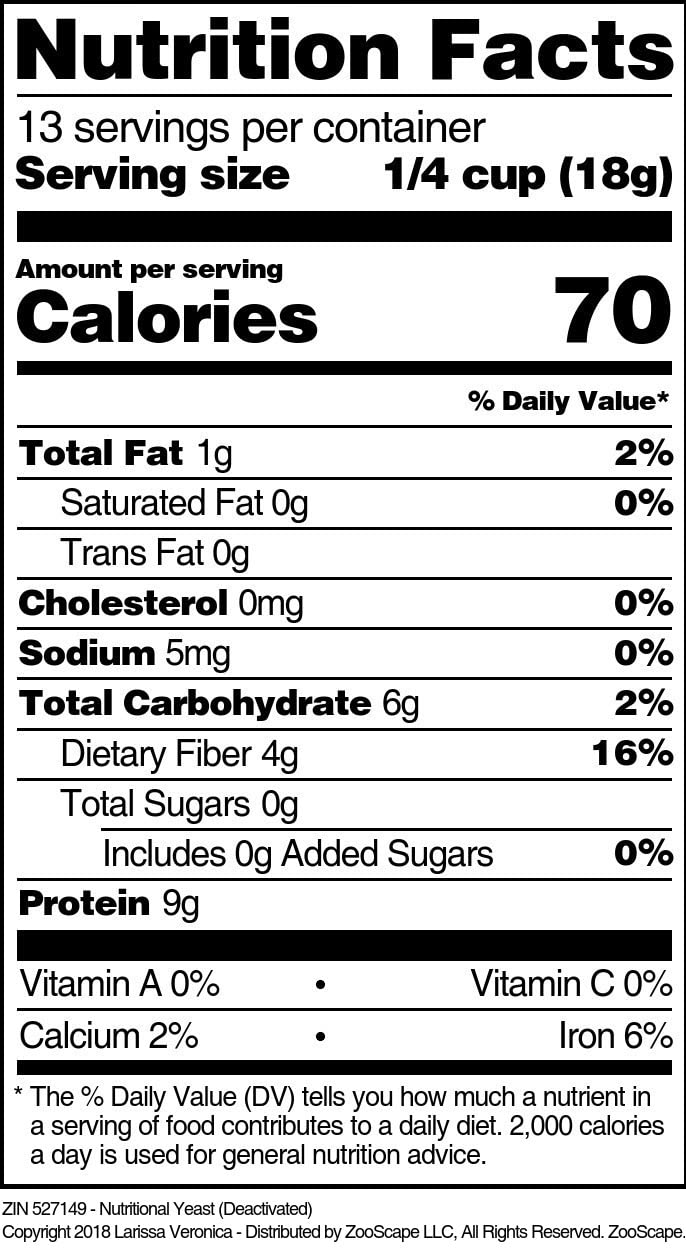8 oz Larissa Veronica Deactivated Nutritional Yeast - ZIN 527149