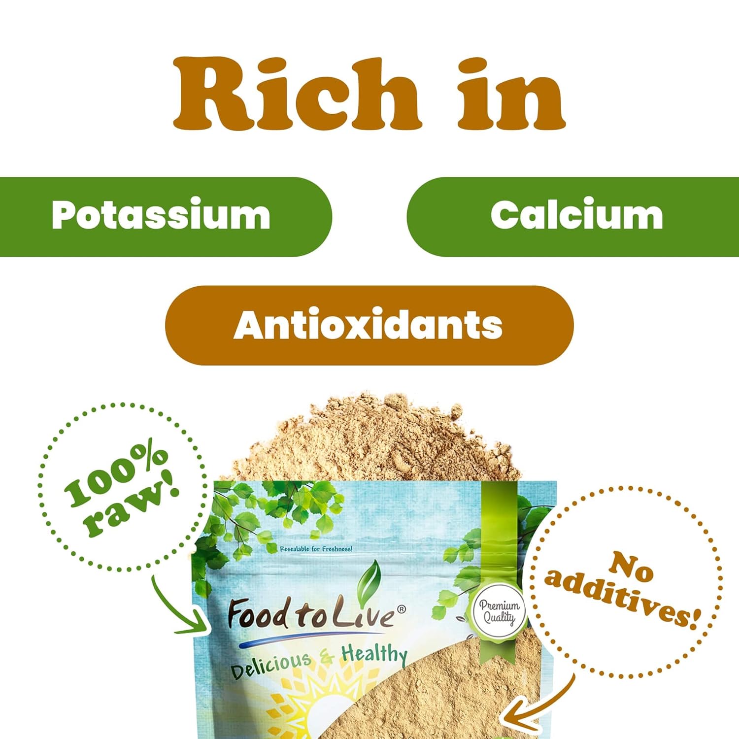 8 oz Yellow Maca Powder - Raw Ground Maca Root, Vegan, Kosher, Keto, Non-Gelatinized, Bulk - Vitamin C Rich