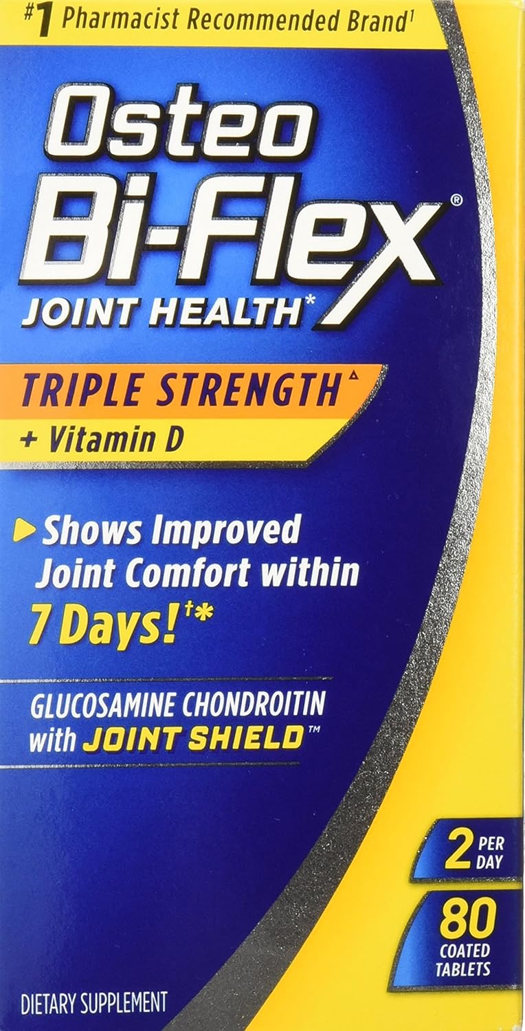 80 Count Nature's Bounty Osteo BiFlex Triple Strength Glucosamine Chondroitin Joint Shield with Vitamin D - Joint Support Supplement