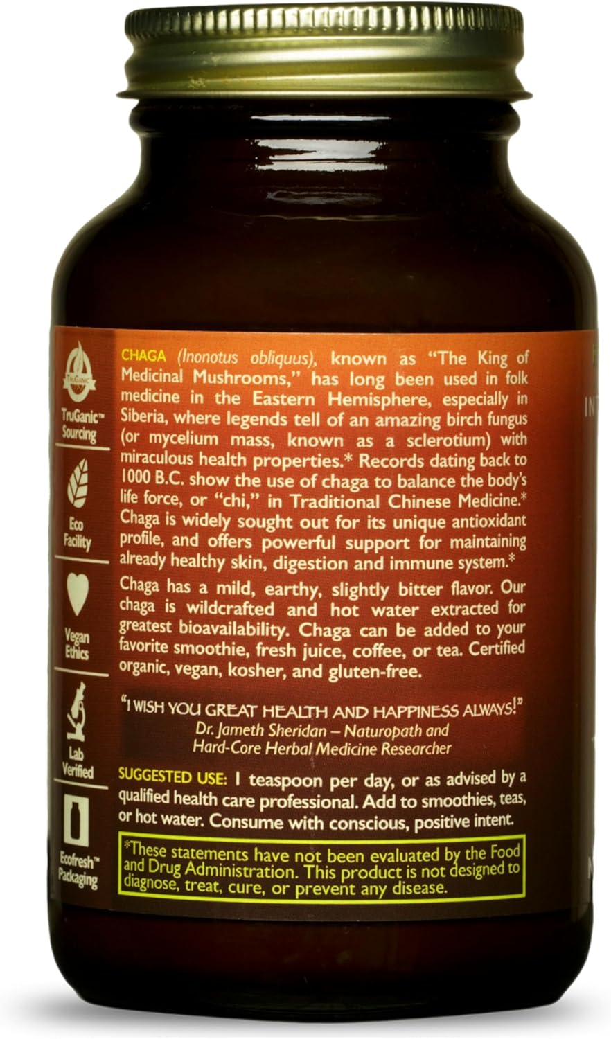 HealthForce SuperFoods Integrity Extracts Chaga Powder - 70g for Immune Support and Antioxidant Boost - Espot.com.au