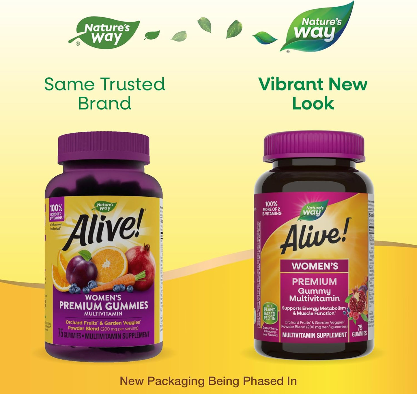 Nature's Way Alive! Premium Women’s Gummy Multivitamin - Energy & Muscle Support - B-Vitamins - Grape, Cherry, & Blueberry-Acai Flavored - 75 Gummies - Espot.com.au