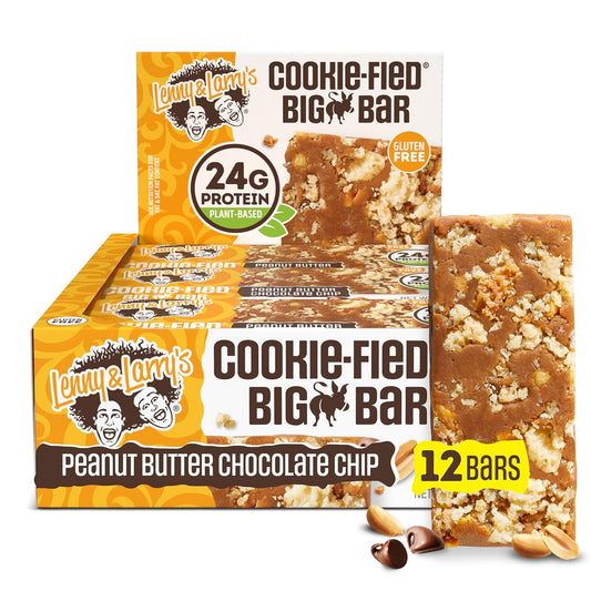 peanut-butter-chocolate-chip-vegan-protein-bars---lenny-larrys-cookie-fied-big-bar-12-pack---24g-plant-protein-10g-prebiotic-fiber-gluten-free-keto-friendly-vegan---healthy-snacks-1