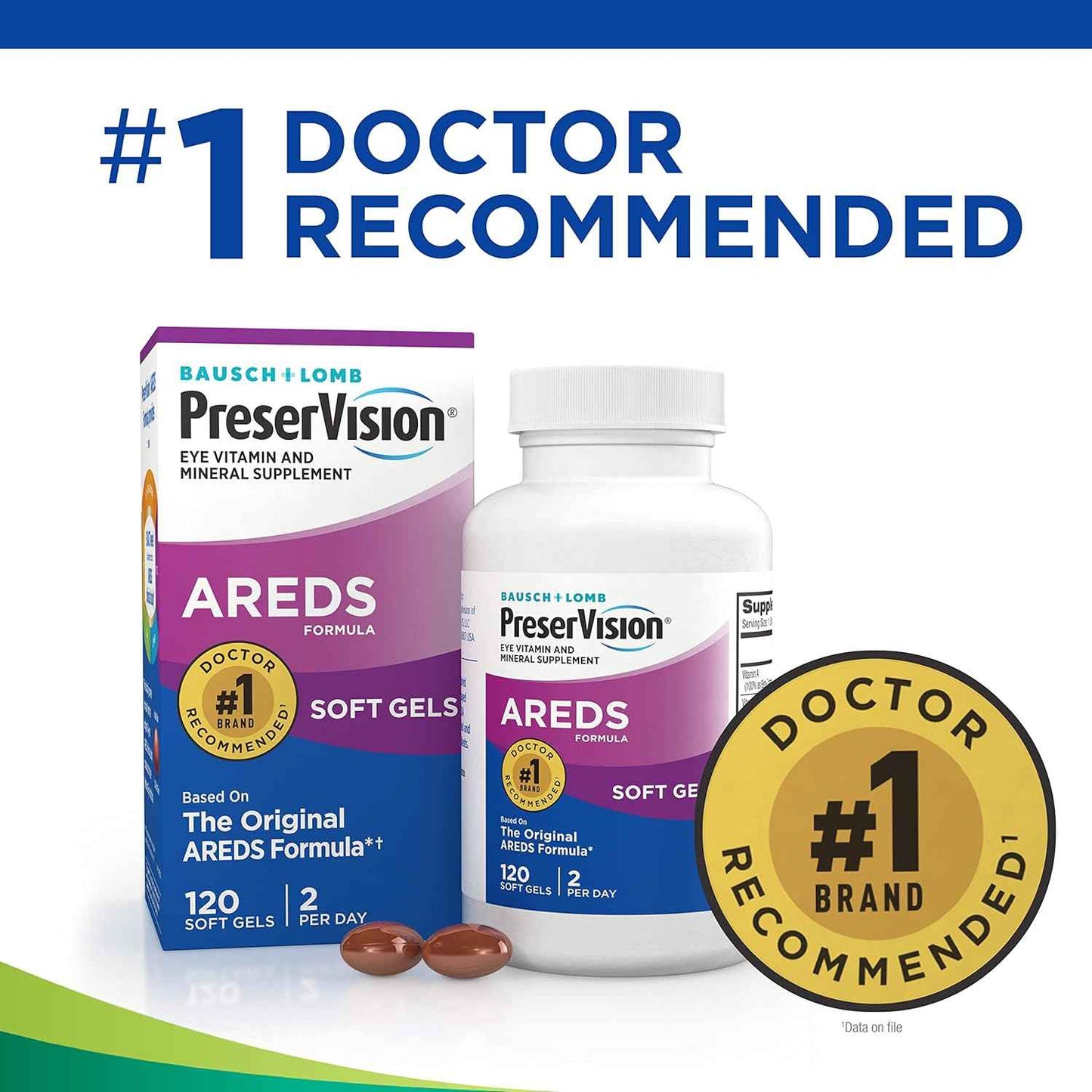 PreserVision Eye Vitamin & Mineral Supplement, 120 Count - Bausch + Lomb - Packaging Varies - Vision Support Formula - Eye Health Support - Daily Eye Care Supplement - 1 Pack