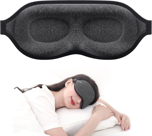 Luxury Sleep Mask for Back and Side Sleeper - Completely Blocks Light for Men and Women - Zero Eye Pressure 3D Contoured Night Blindfold - Breathable and Soft Eye Shade Cover - Espot.com.au