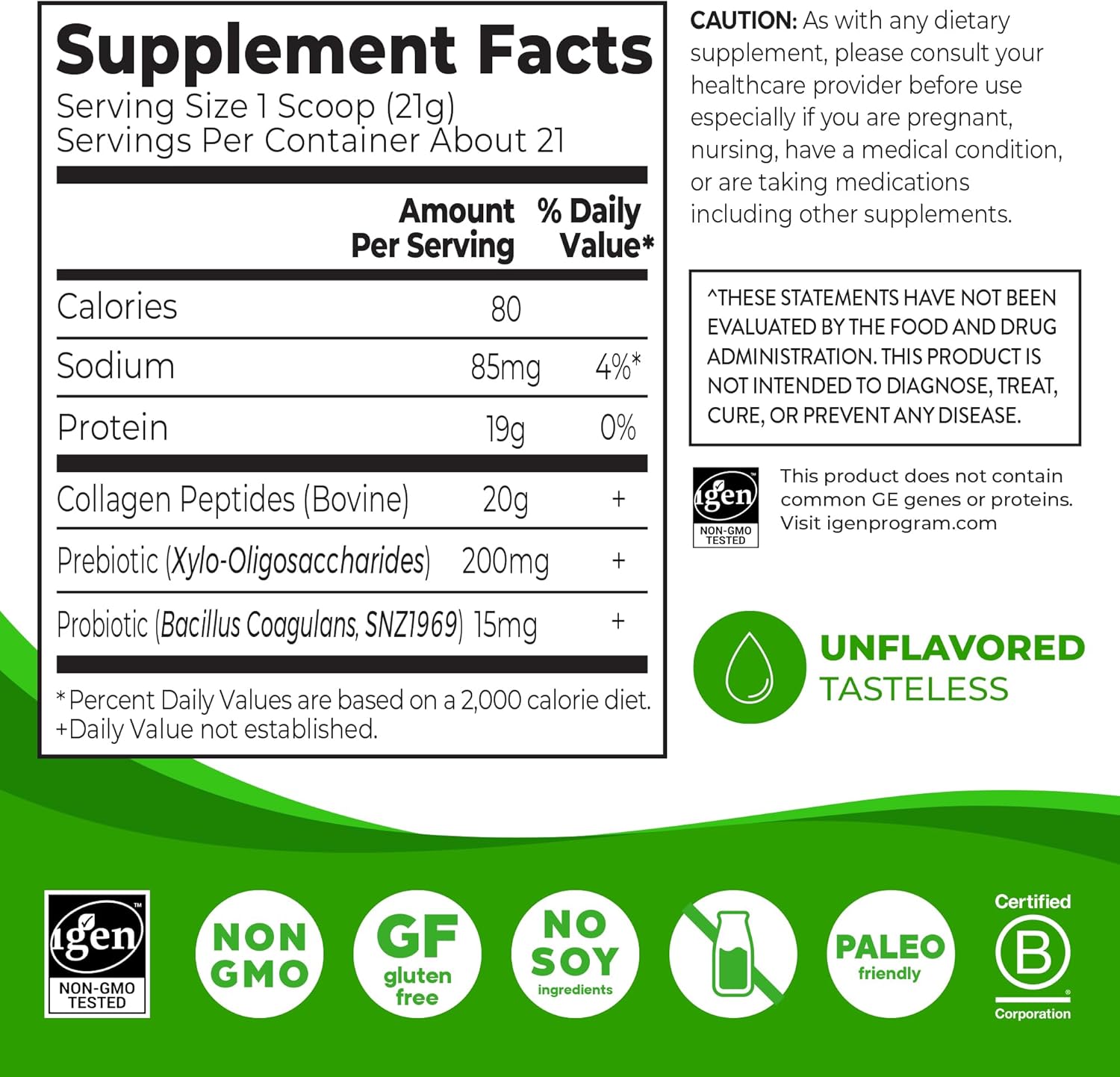 orgain-hydrolyzed-collagen-peptides-powder-with-prebiotic-probiotics---20g-grass-fed-collagen-1-billion-cfu---supports-digestive-hair-skin-joint-health---non-gmo---type-i-iii---1lb-2