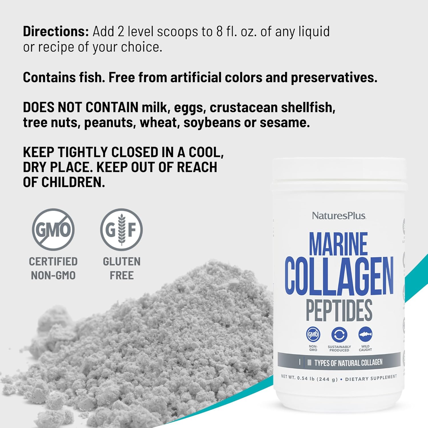 marine-collagen-peptides-for-hair-skin-nails-joints-immune-support---unflavored-gluten-free-non-gmo---20-servings---054-lb-5