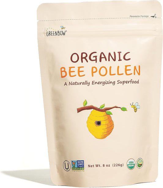 organic-greenbow-bee-pollen---pure-natural-superfood-with-proteins-vitamins-minerals---usda-certified-non-gmo-8oz-1