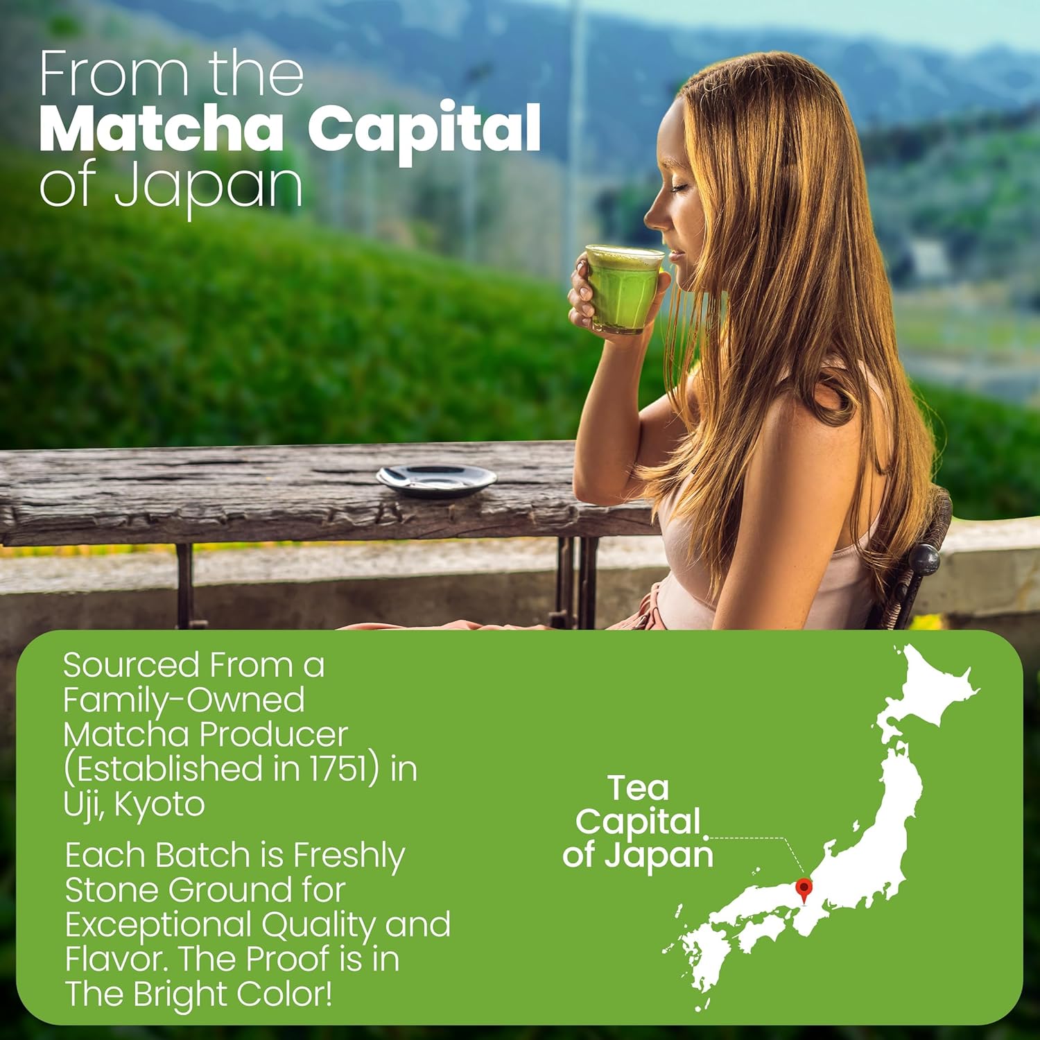 Premium Eco Heed Organic Japanese Matcha Green Tea Powder - Stone Ground Culinary Grade - Additive-Free - 3.5oz Pack - Espot.com.au