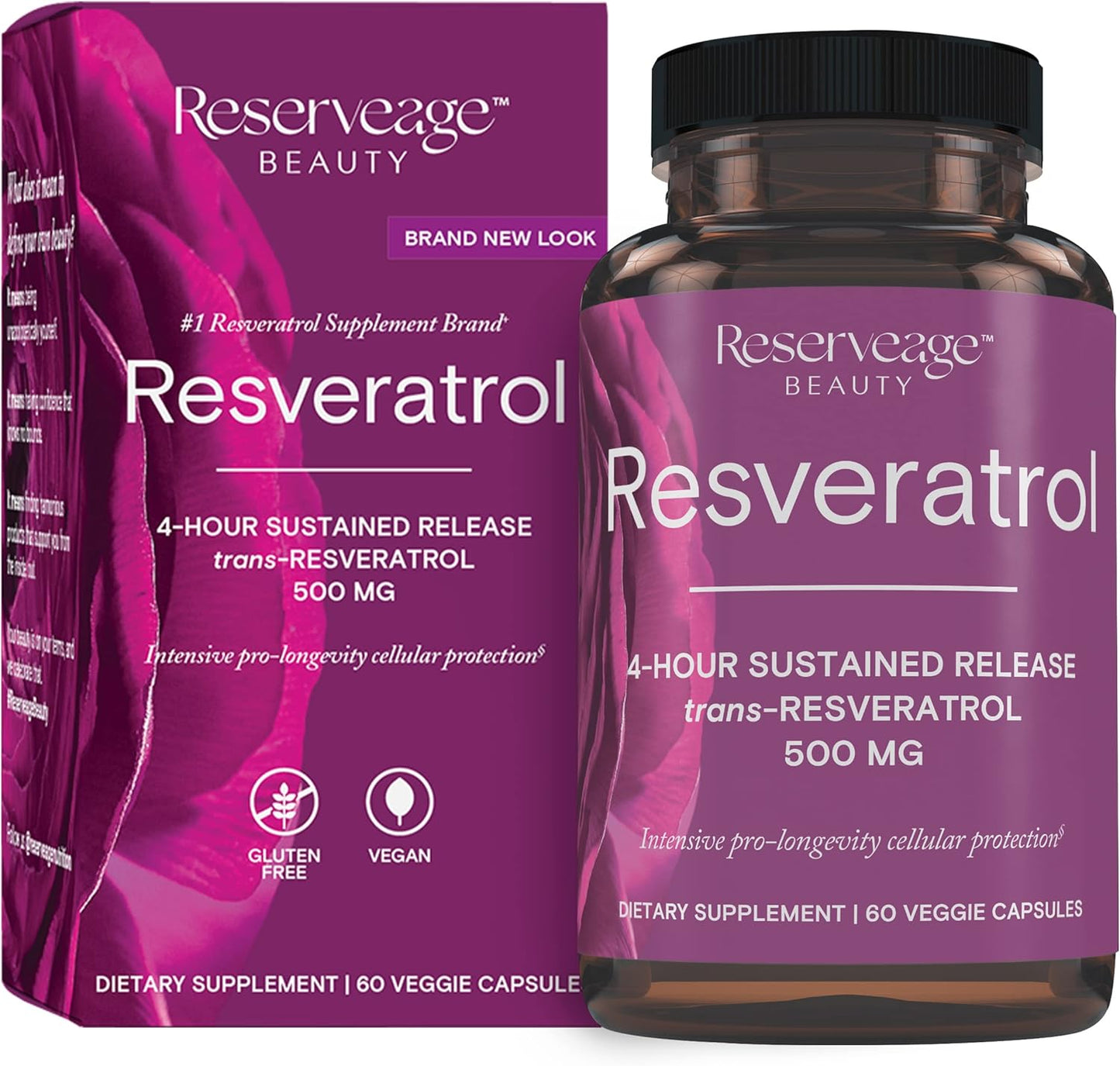 Reserveage Beauty Resveratrol 500mg Capsules - Heart & Cellular Health Antioxidant Supplement for Healthy Aging & Immune System, Paleo & Keto Friendly - Espot.com.au