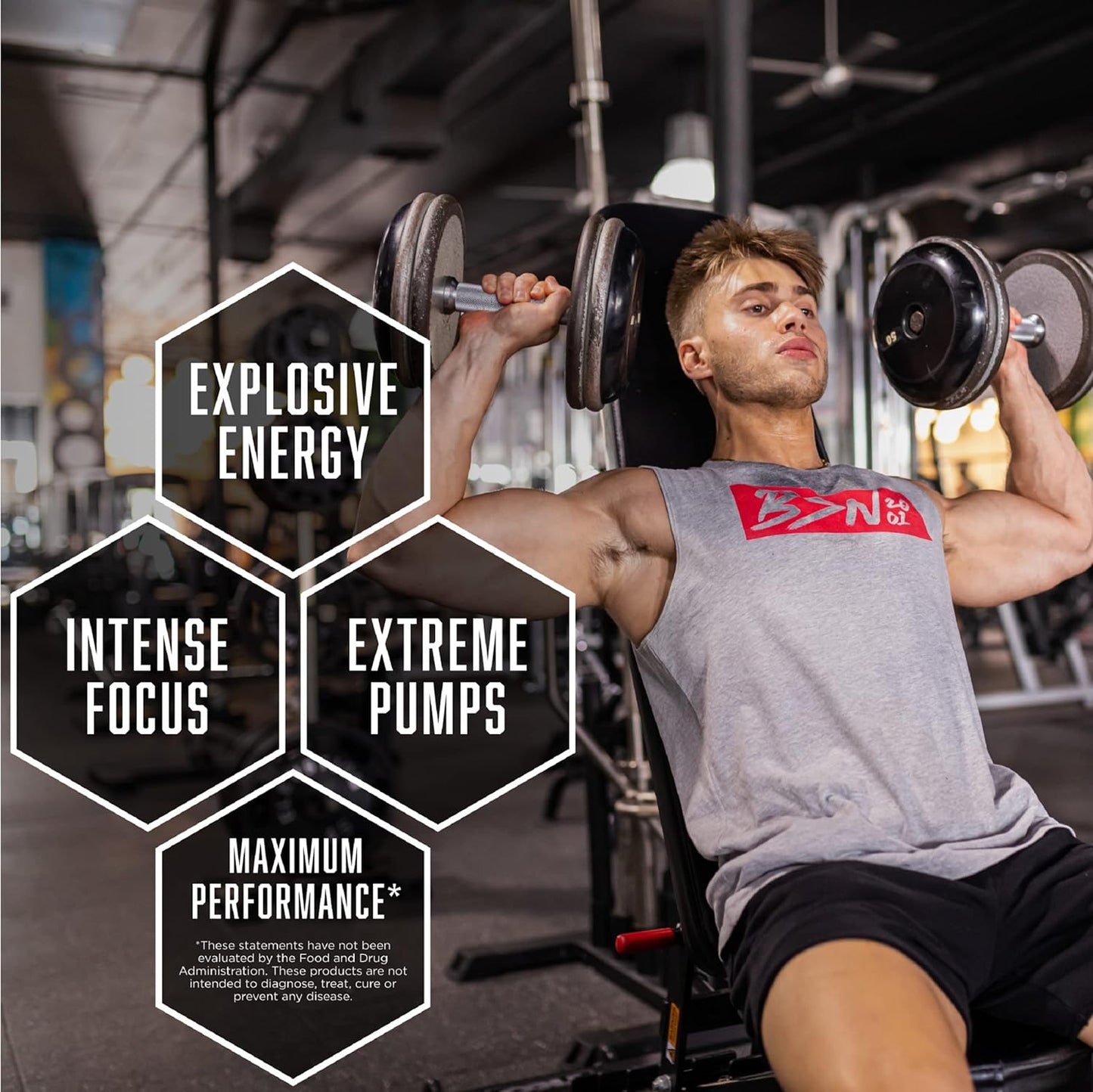 BSN N.O.-XPLODE Blue Raz Pre Workout Powder - Energy Supplement with Creatine & Beta-Alanine for Men and Women, 60 Servings - Espot.com.au