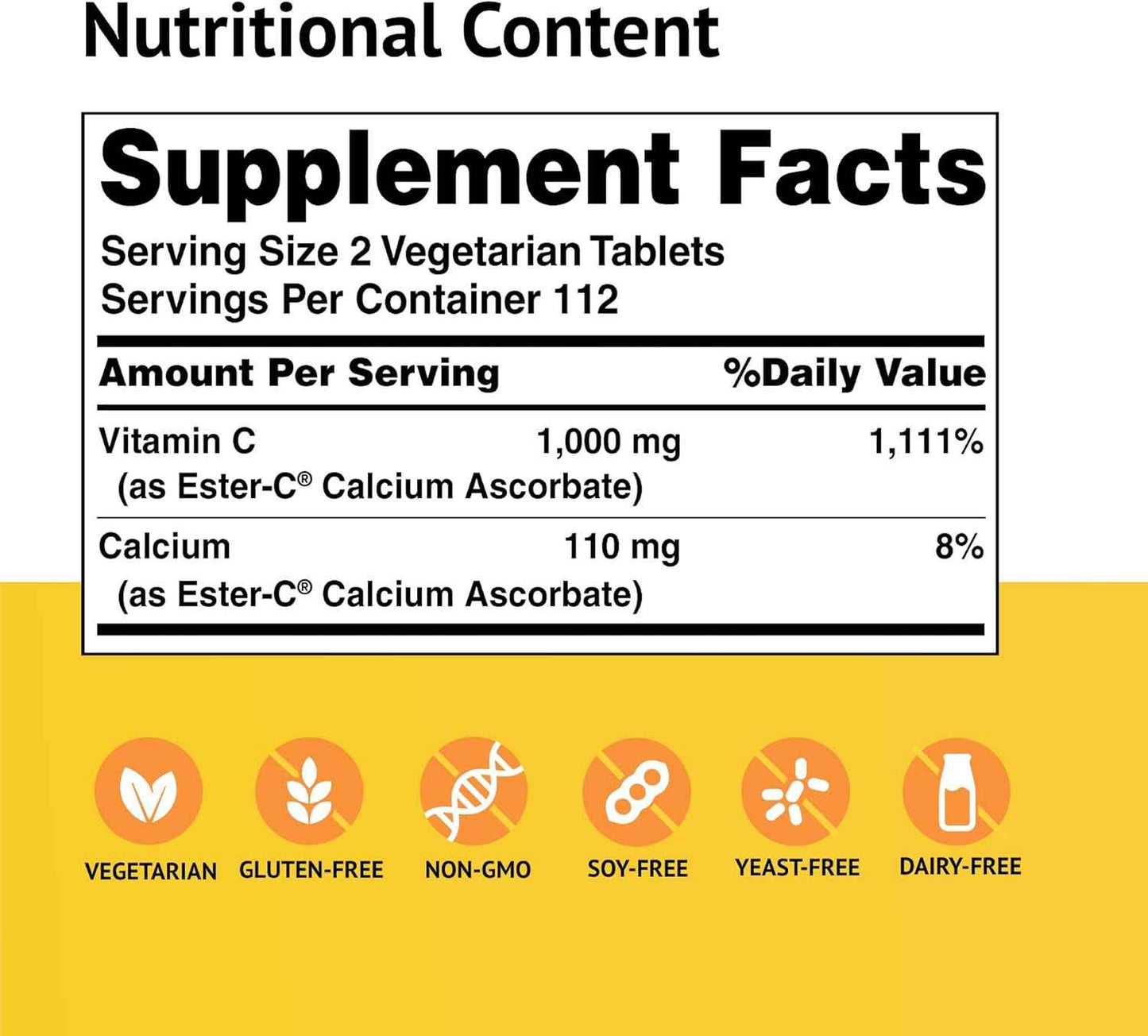 225 Count Ester-C Vitamin C 500mg Coated Tablets for Immune System, Gentle on Stomach - Boost Overall Health and Wellness