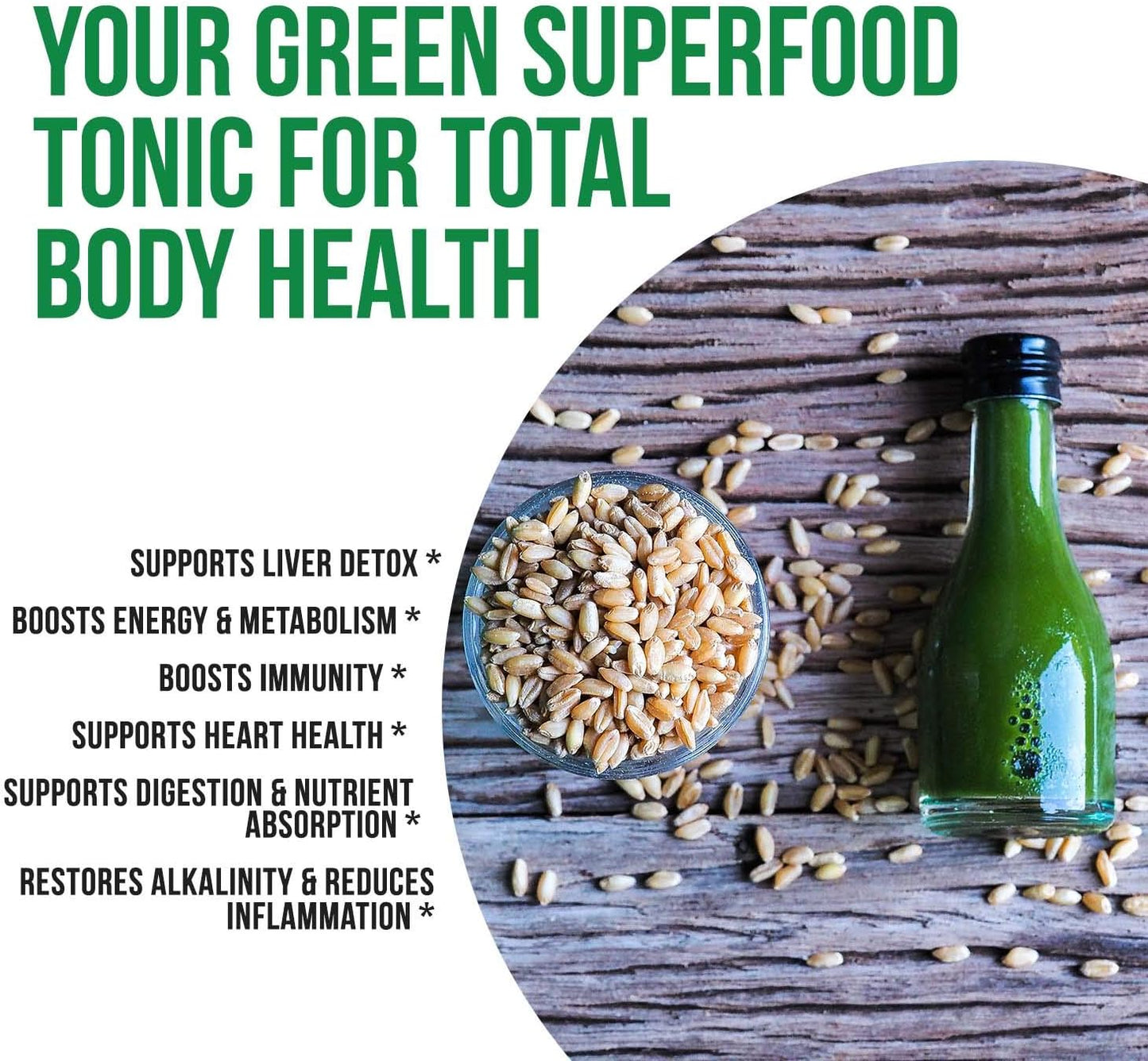 Organic Wheatgrass & Barley Grass Juice Powder - USA Grown in Volcanic Utah Soil, Raw Form, 5.3 oz - Espot.com.au