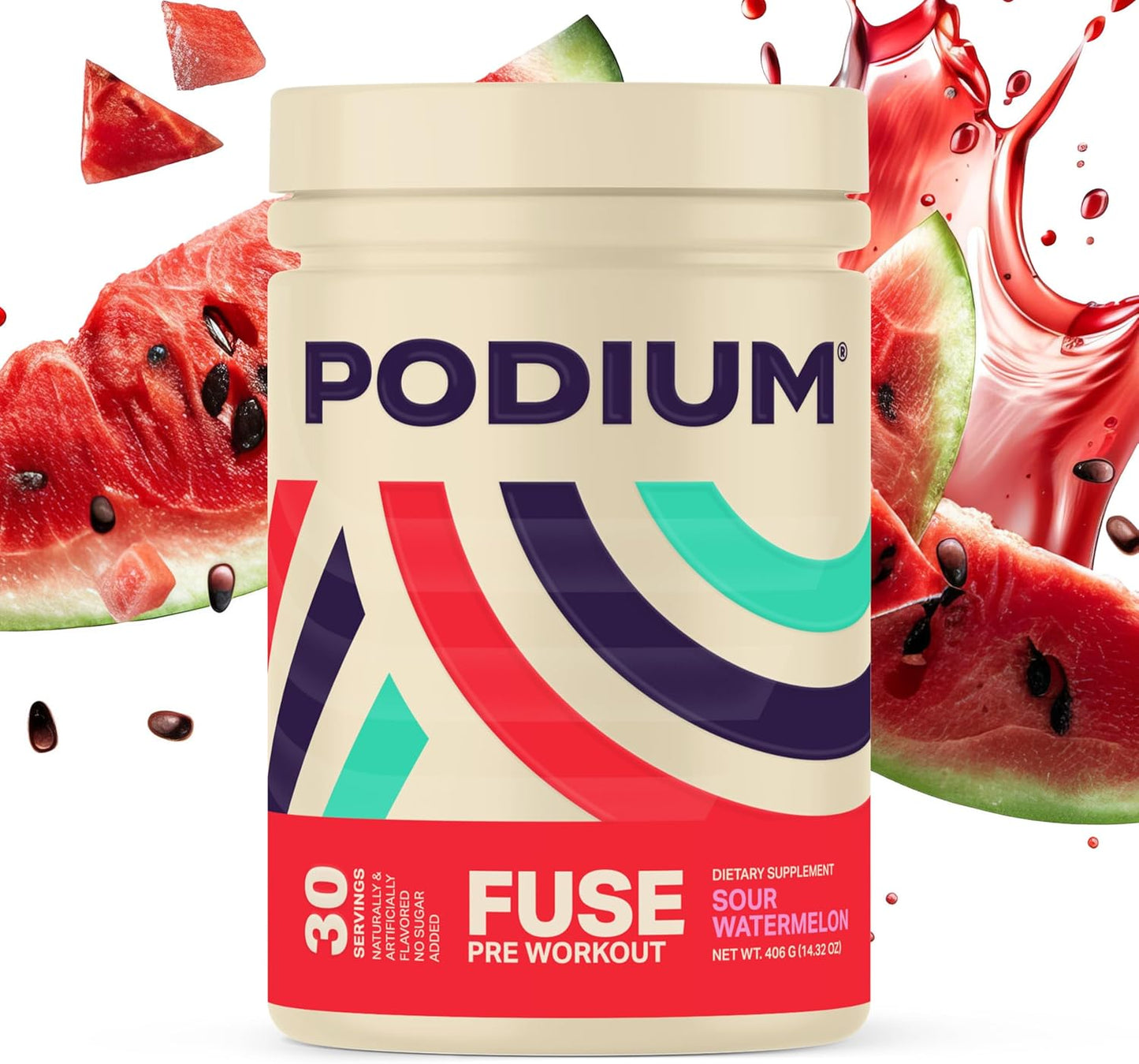 30 Servings Sour Watermelon Pre-Workout Powder with Beta Alanine and Caffeine for Energy - Gluten, Soy, and Dairy Free by Podium Nutrition - Espot.com.au