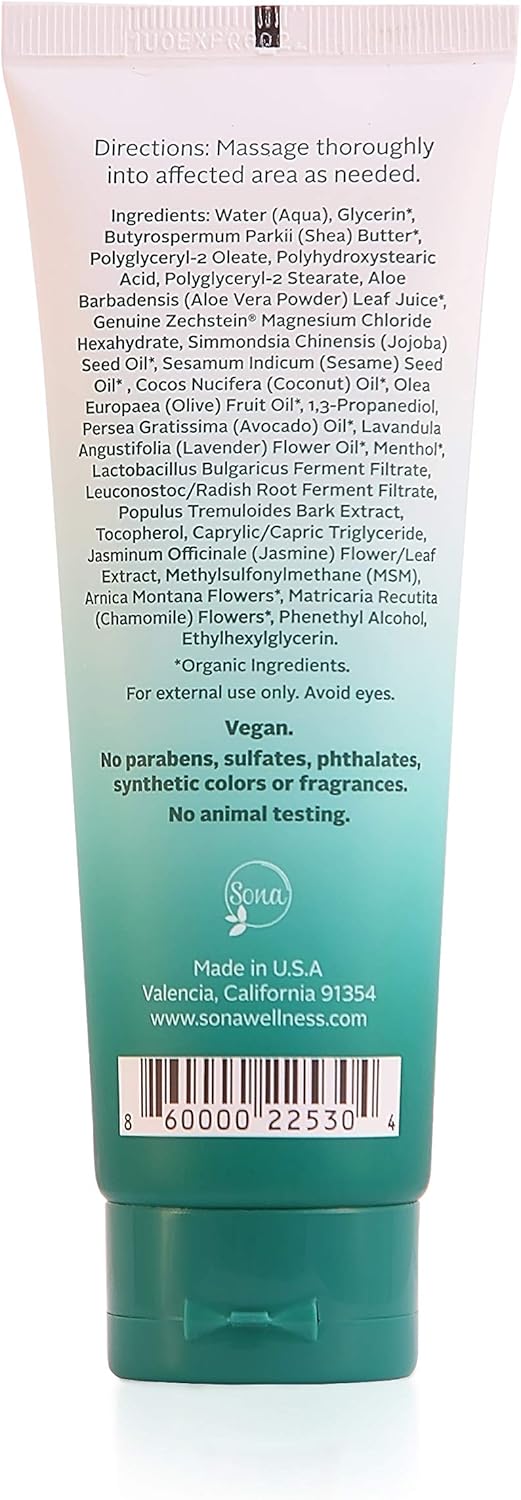 sona-calm-recover-magnesium-cream-with-arnica-msm-menthol-and-lavender---topical-lotion-for-sleep-aid-leg-cramps-pain-relief---4oz-8
