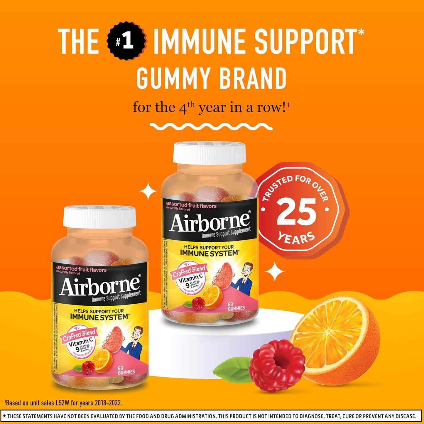 airborne-750mg-vitamin-c-gummies-for-adults---immune-support-with-antioxidants-vit-c-e---caffeine-free---2x63ct-bottle---assorted-fruit-flavor---42-servings-2