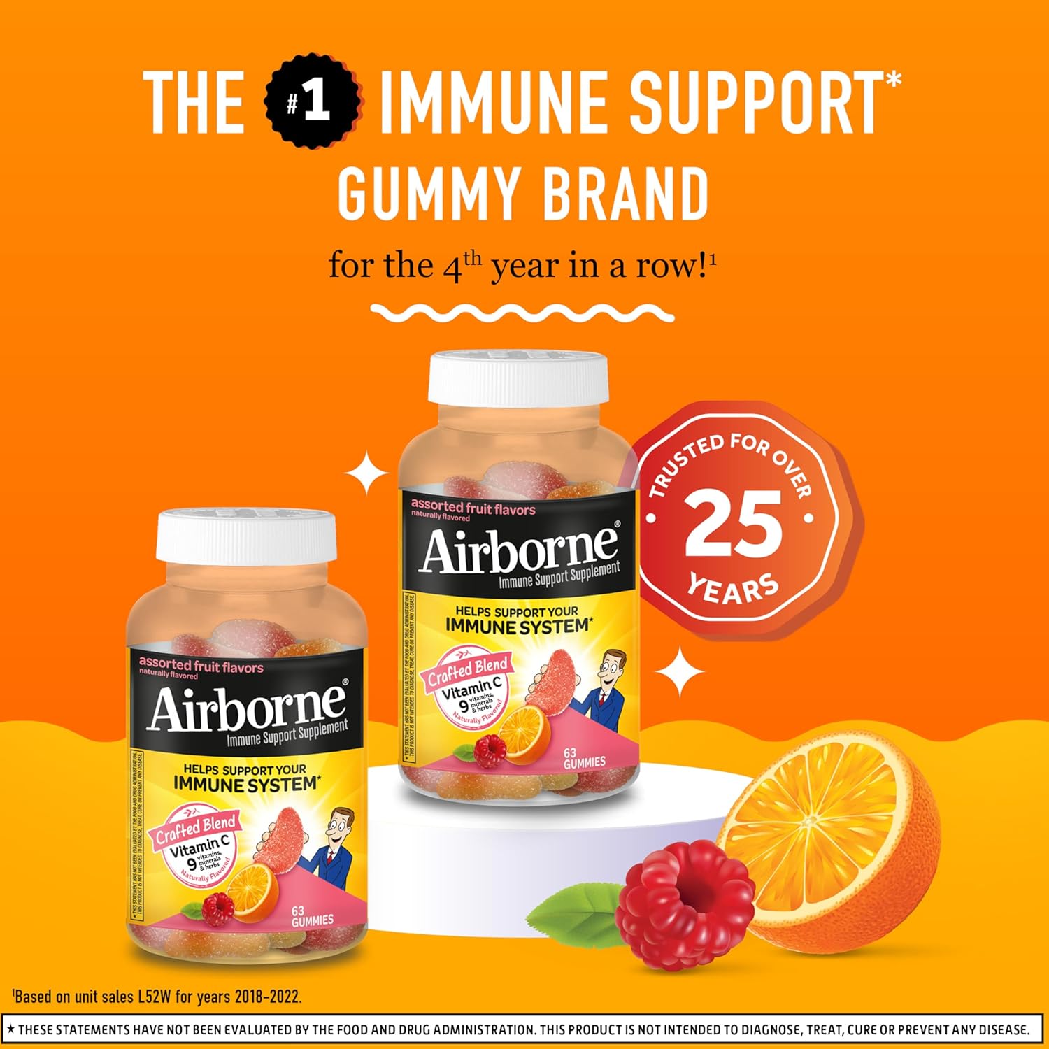 airborne-750mg-vitamin-c-gummies-for-adults---immune-support-with-antioxidants-vit-c-e---caffeine-free---2x63ct-bottle---assorted-fruit-flavor---42-servings-2