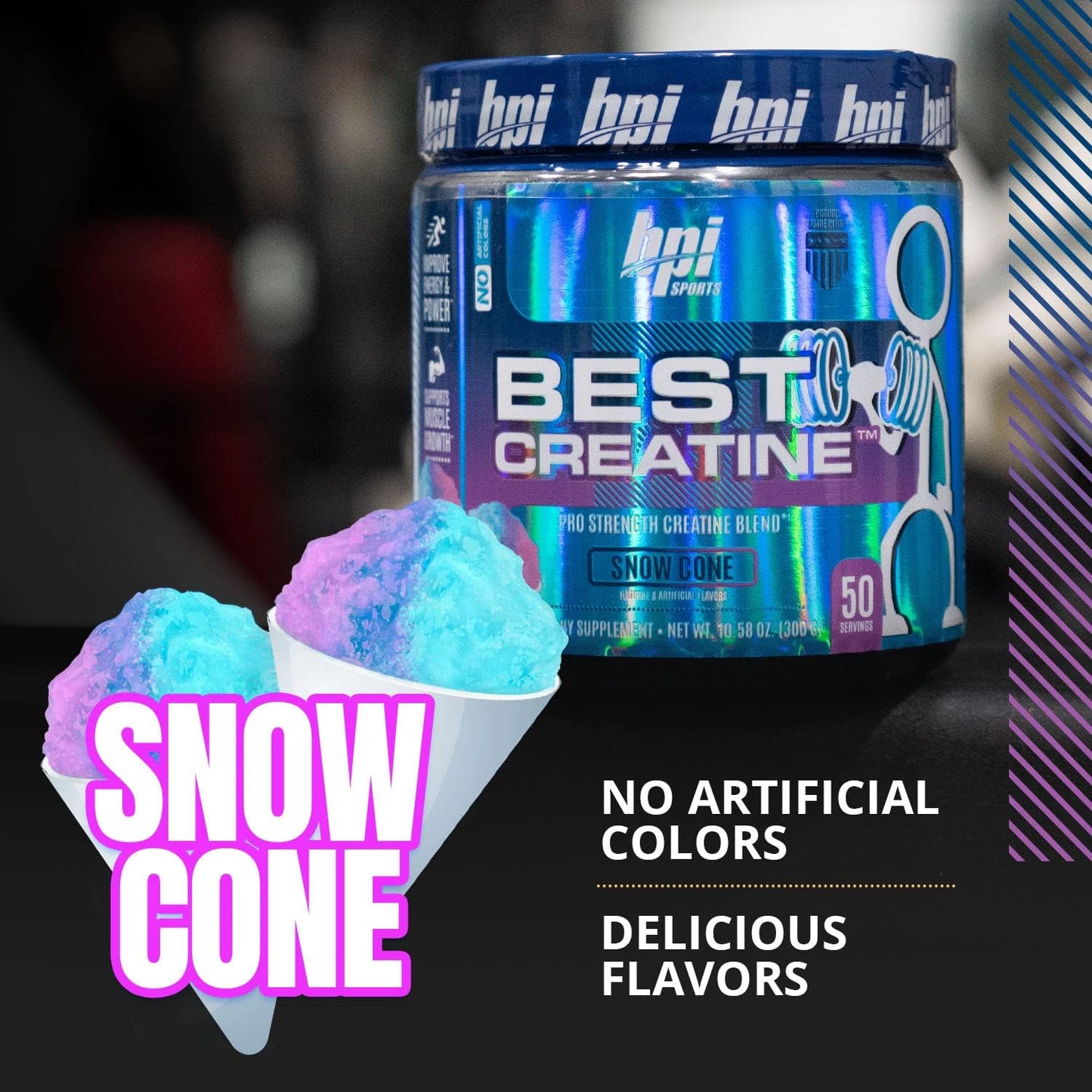 bpi-sports-creatine-monohydrate-with-himalayan-salt-for-strength-pump-endurance-muscle-growth-and-definition---snow-cone-flavor---50-servings-1058-oz---no-bloat-formula-4