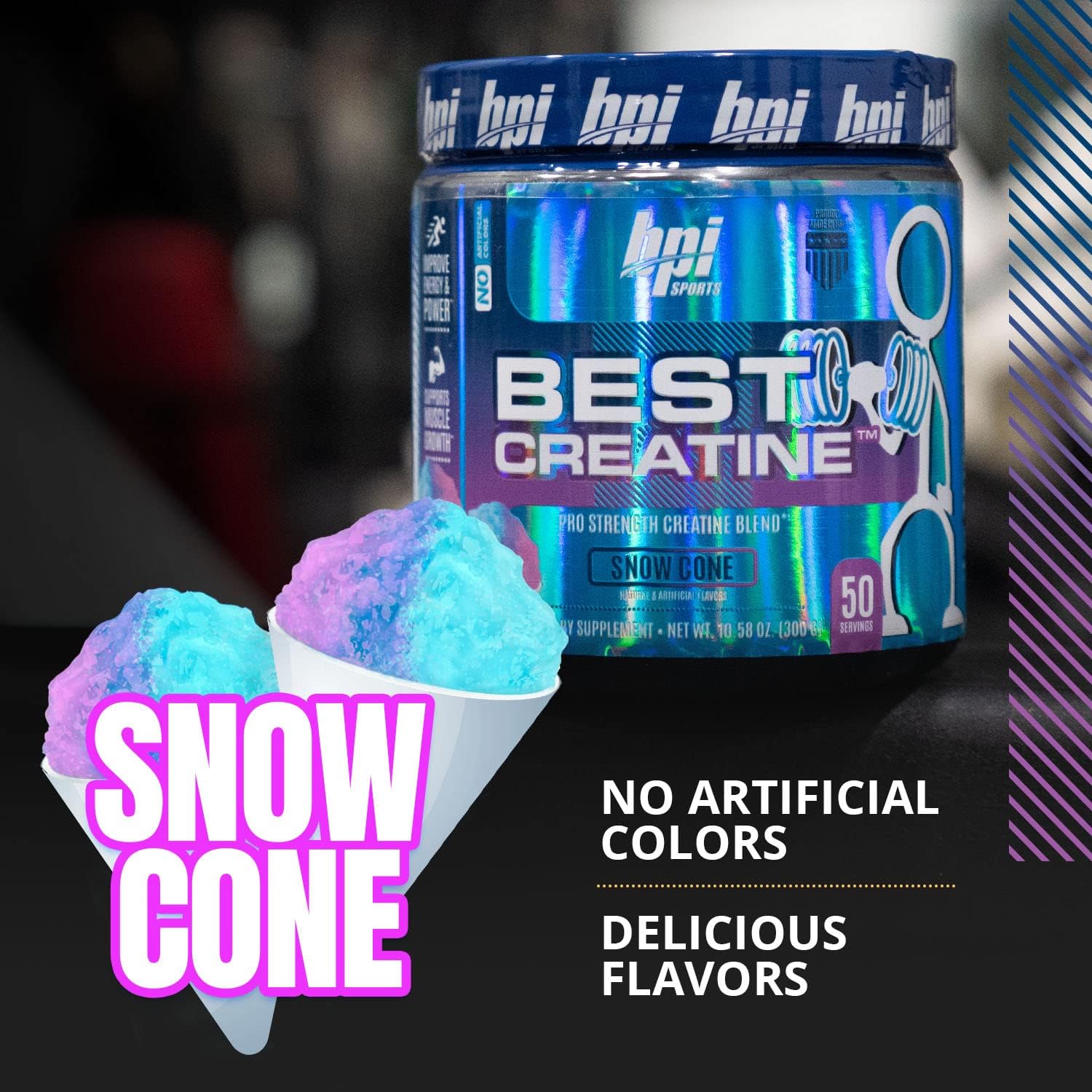 bpi-sports-creatine-monohydrate-with-himalayan-salt-for-strength-pump-endurance-muscle-growth-and-definition---snow-cone-flavor---50-servings-1058-oz---no-bloat-formula-4