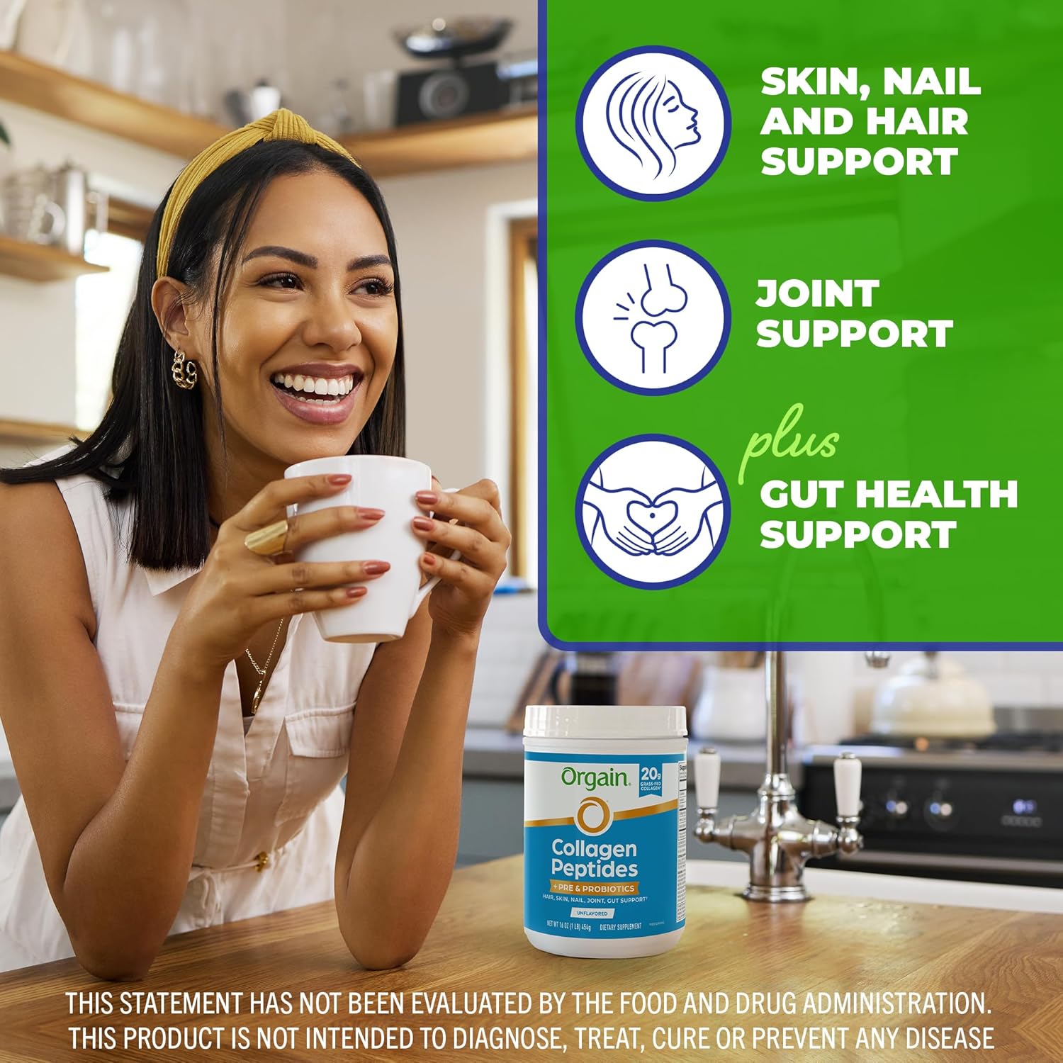 orgain-hydrolyzed-collagen-peptides-powder-with-prebiotic-probiotics---20g-grass-fed-collagen-1-billion-cfu---supports-digestive-hair-skin-joint-health---non-gmo---type-i-iii---1lb-3
