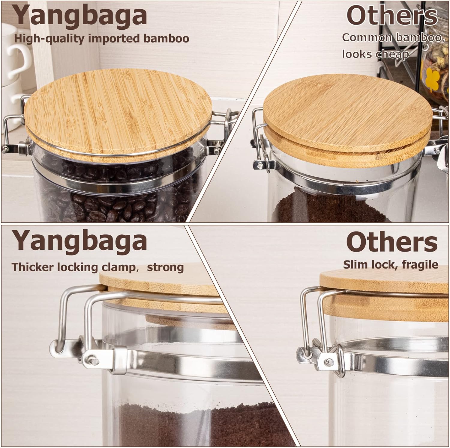 set-of-2-coffee-sugar-canisters-with-shelf---58oz-plastic-containers-for-ground-coffee-bean-storage-includes-lid-locking-clamp-coffee-scoop-ideal-food-storage-jars-for-kitchen-organization-6