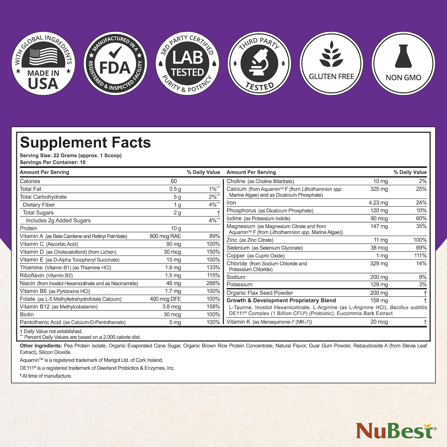 nubest-tall-vanilla-vegan-protein-powder-doctor-taller-kids-multivitamin-bundle---10-servings-protein-60-chewable-tablets---grape-flavor---supports-bone-health-immunity-4