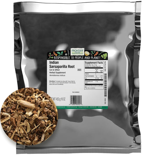 Organic Indian Sarsaparilla Root - Bulk Cut & Sifted - 1 lb - Frontier Co-op - Espot.com.au