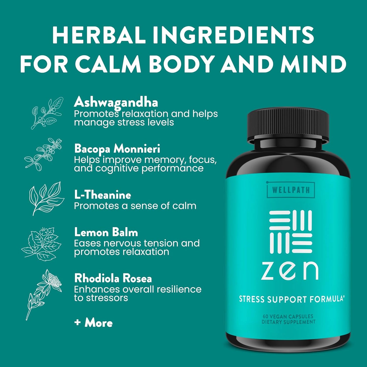 Apple Cider Vinegar Gummies & Zen Mood Support Bundle - Detox & Energy - Vegan - 60 Ct Each - Espot.com.au