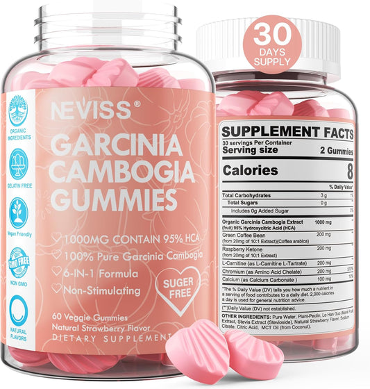 organic-sugar-free-garcinia-cambogia-gummies-1000mg-with-95-hca---metabolism-booster-with-l-carnitine-raspberry-ketone-green-coffee-bean---vegan-strawberry-flavor---60-count-1