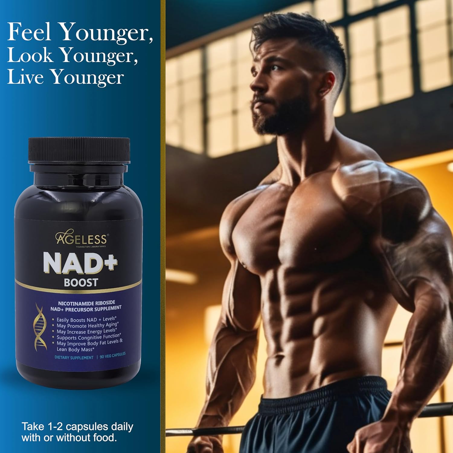 ageless-foundation-laboratories-nad-supplement---promotes-healthy-aging-cognitive-function---boosts-endurance-energy---90-capsules-6
