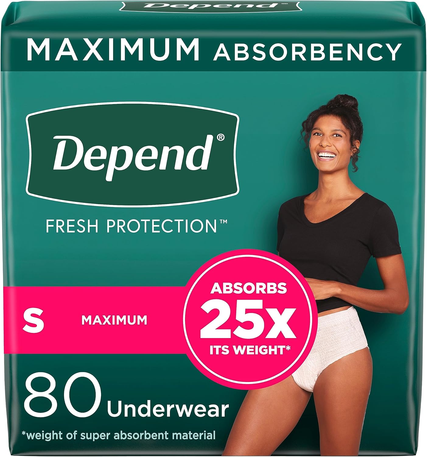 Disposable Women's Incontinence Underwear Small Size, 80 Count (2 Packs of 40) - Maximum Absorbency for Bladder Leaks and Postpartum Protection - Blush Color, Packaging Variation - Espot.com.au