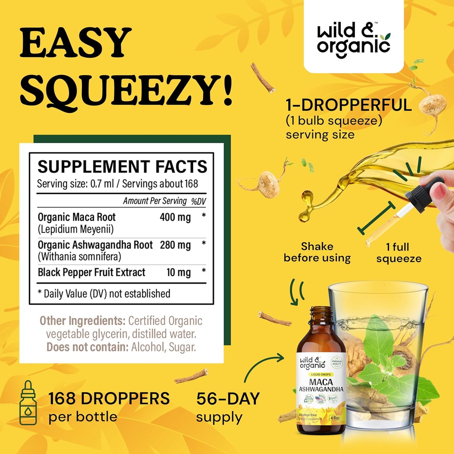 Organic Maca and Ashwagandha Tincture with Turmeric - 4 fl oz, Wildcrafted Herbal Supplement - Espot.com.au