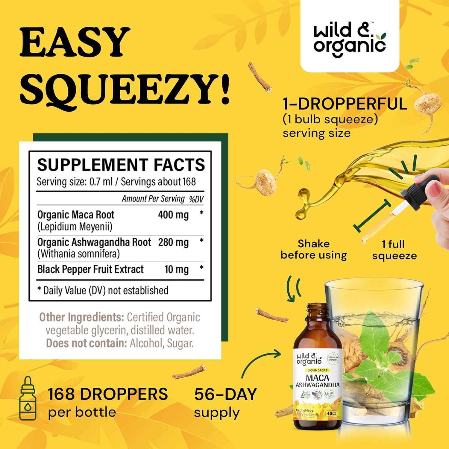 Organic Maca and Ashwagandha Tincture with Turmeric - 4 fl oz, Wildcrafted Herbal Supplement - Espot.com.au