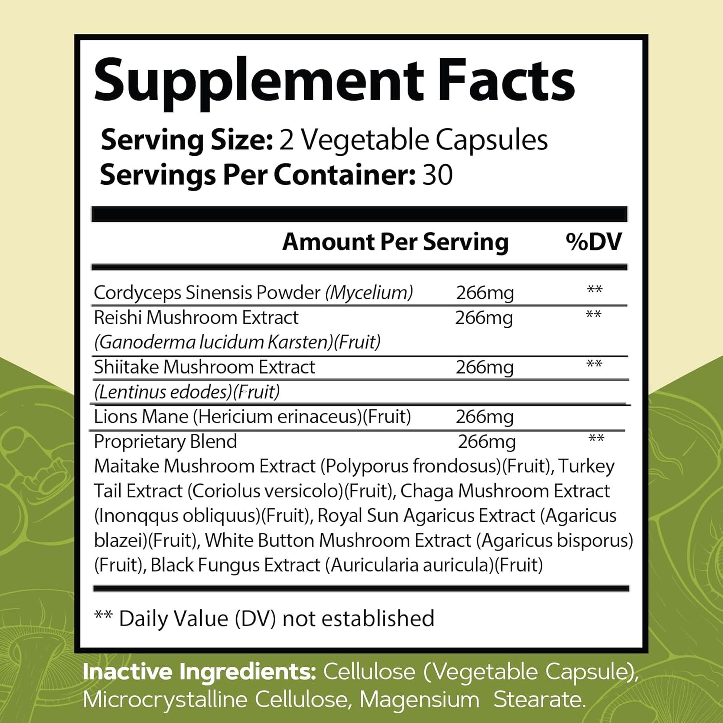 Mushroom Almanac Nootropic Brain Support Supplement - 60 Capsules, Boosts Energy, Focus, Immune Support - Lions Mane, Cordyceps, Turkey Tail, Shiitake Mushrooms - Espot.com.au