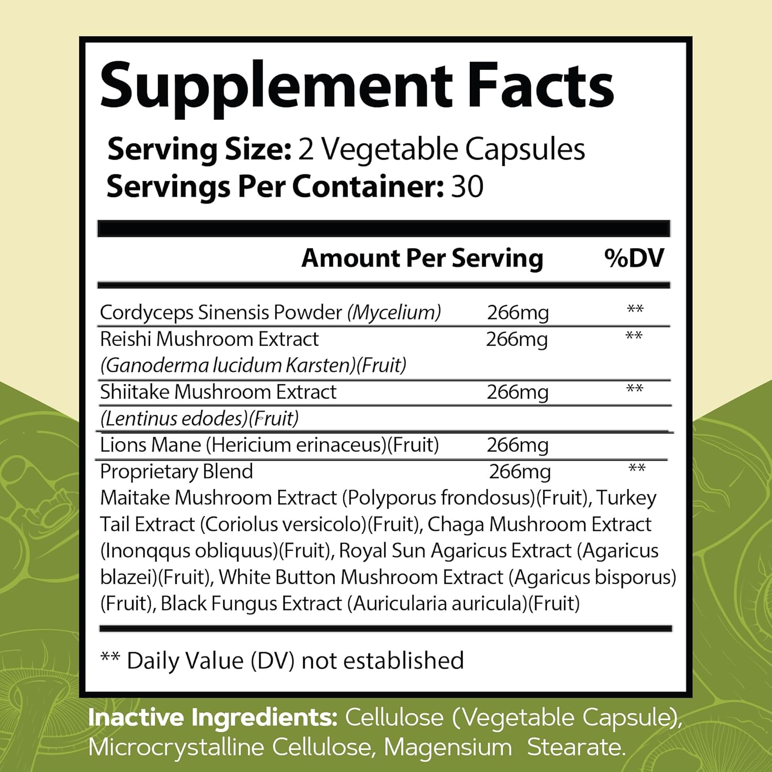 Mushroom Almanac Nootropic Brain Support Supplement - 60 Capsules, Boosts Energy, Focus, Immune Support - Lions Mane, Cordyceps, Turkey Tail, Shiitake Mushrooms - Espot.com.au