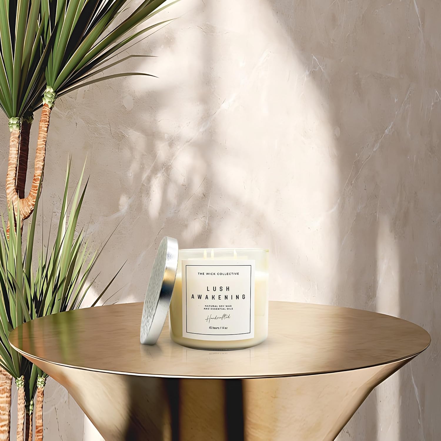 The Wick Collective Eucalyptus Mint 3-Wick Soy Candle - 14 oz Eco-Friendly Candle with Essential Oils - Long-Lasting 45-Hour Burn Time - Scented Candle in Glass Jar - Espot.com.au