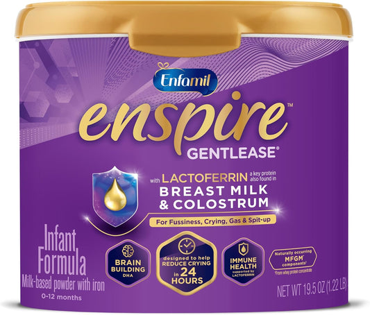 Enfamil Enspire Gentlease Baby Formula with Lactoferrin for Immune Support, DHA for Brain Development, 5 Nutrients in 1 Tub, 19.5 Oz - Espot.com.au