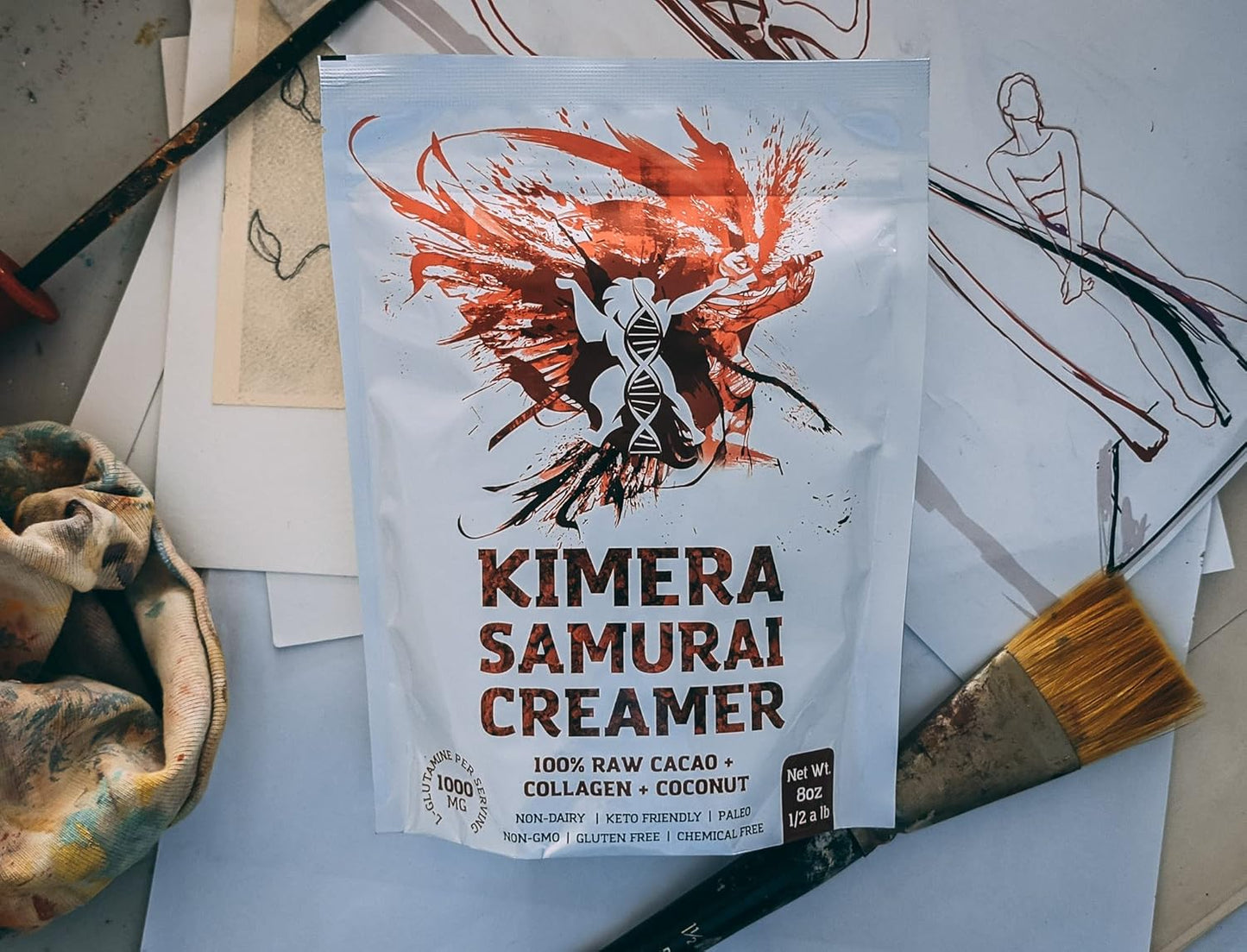 organic-kimera-koffee-samurai-coconut-creamer-with-raw-cacao-and-collagen---keto-paleo-superfood---8oz-pack-3