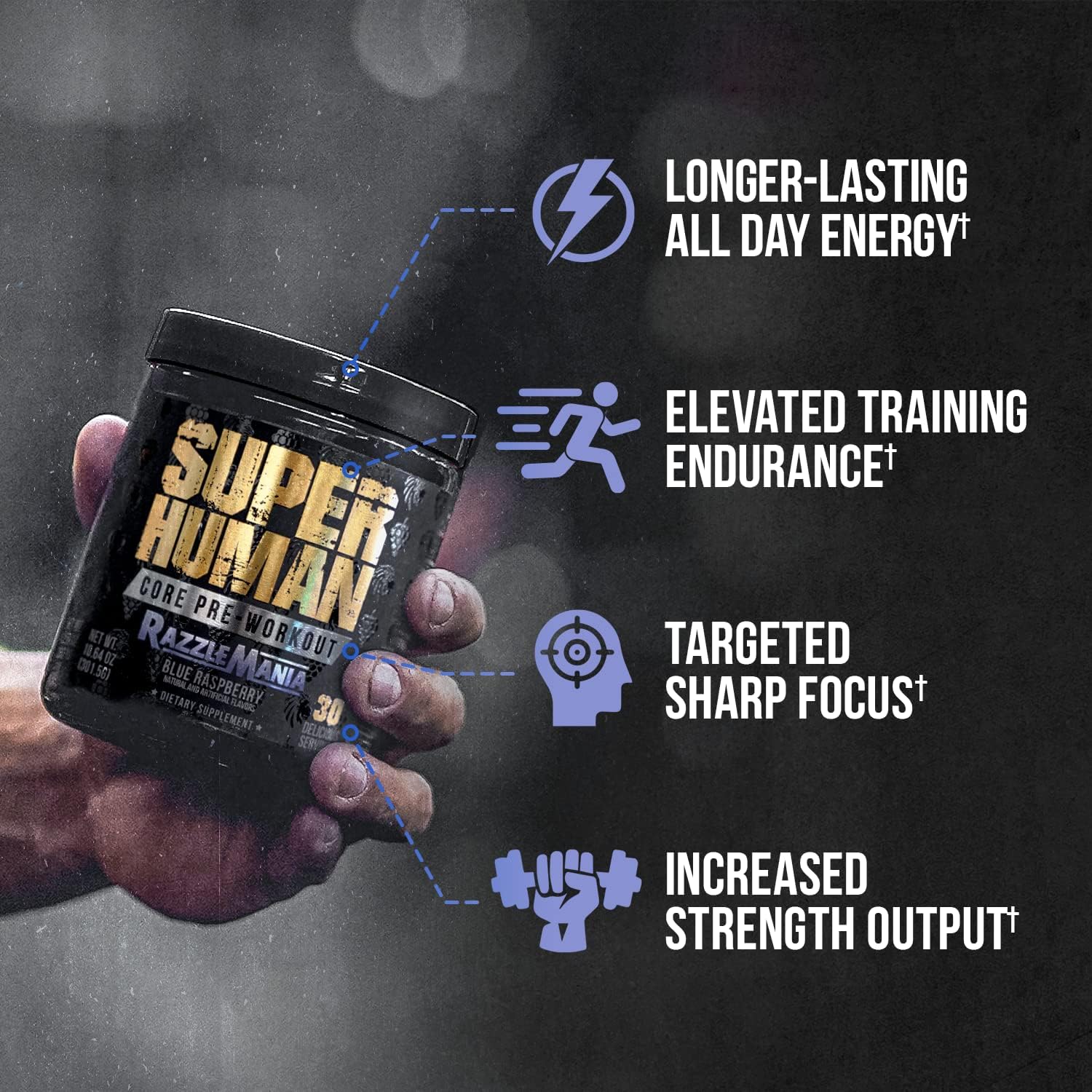 Alpha Lion Pre Workout Powder Bundle - Pump & Sustained Energy with Tri-Source Caffeine, Fruit Punch & Blue Raspberry Flavor - 30 Servings - Espot.com.au