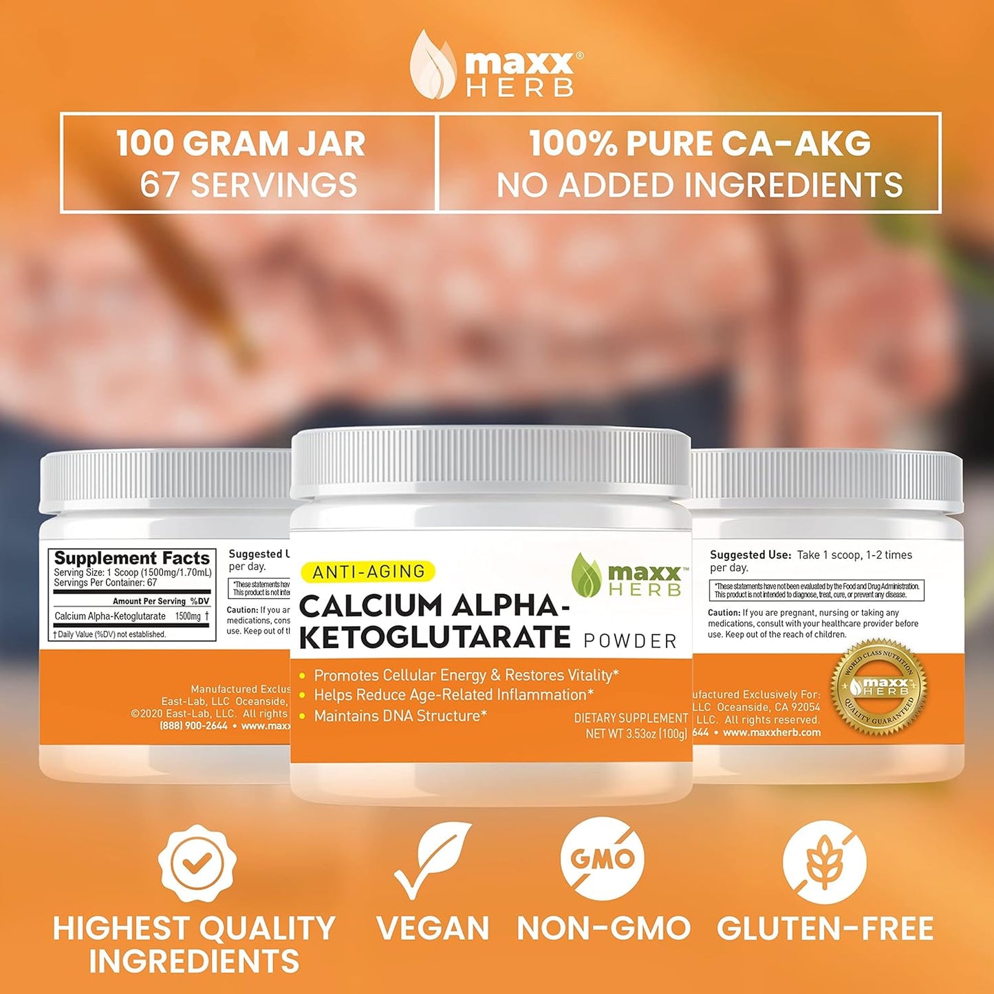 pure-calcium-alpha-ketoglutarate-powder-for-energy-vitality-mental-focus-and-dna-structure---non-gmo-gluten-free---100-gram-jar-5