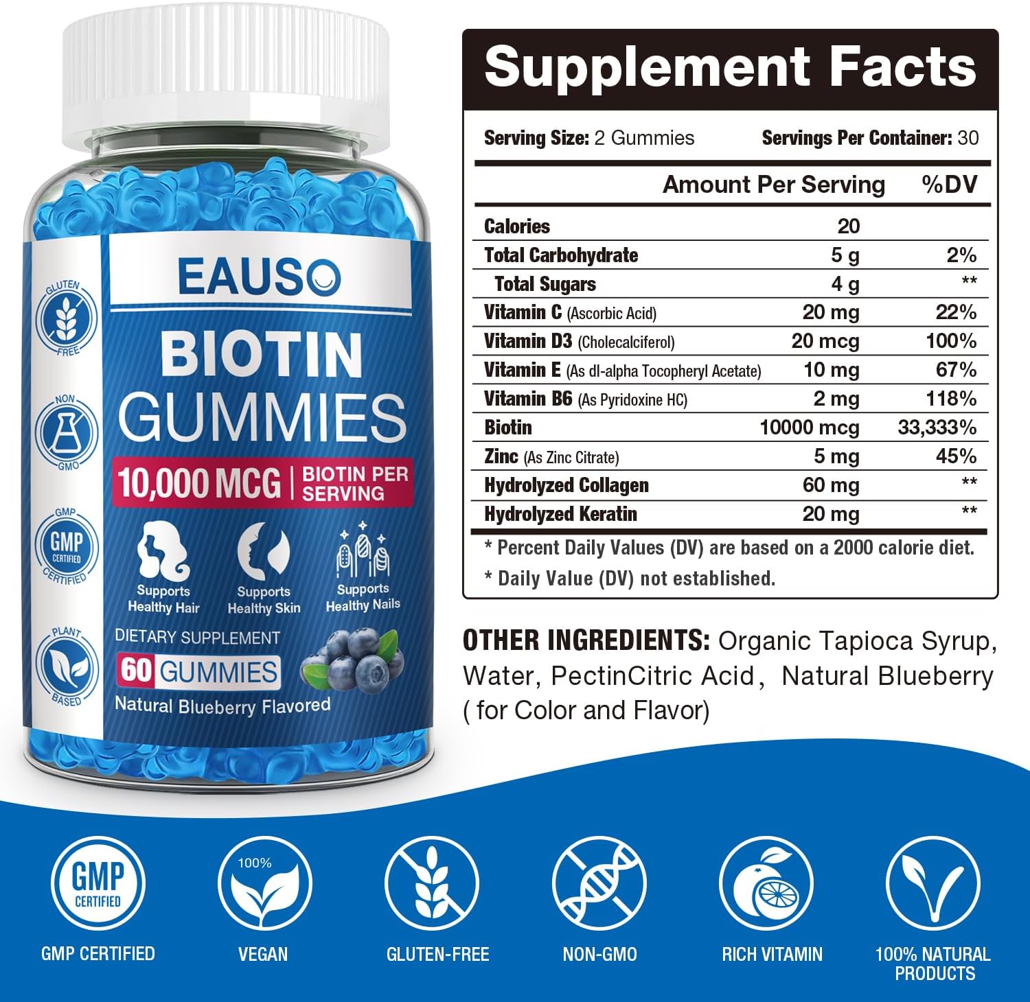 eauso-extra-strength-biotin-gummies---10000mcg-for-hair-skin-nails---60-vegan-non-gmo-gummies---health-supplement-6