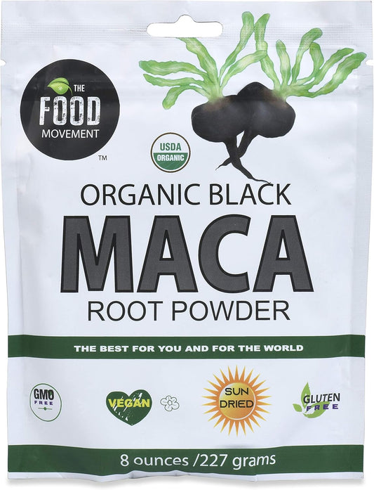 Organic Black Maca Root Powder - 8 oz Raw Food Supplement for Whole Body Wellness - Non-GMO, Vegan, Gluten Free - Espot.com.au